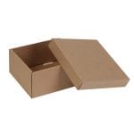 Micro-corrugated cardboard boxes 150x150x80mm with lid, brown - Image 2