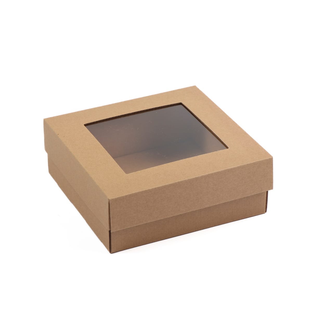 K16166L.jpg Micro-corrugated cardboard box with window 160x160x60mm - Image 1