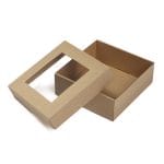 Micro-corrugated cardboard box with window 160x160x60mm - Image 4