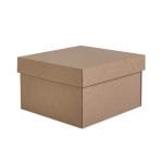 Gift box 180x180x120mm with lid, brown, 14E
