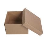 Gift box 180x180x120mm with lid, brown, 14E - Image 2