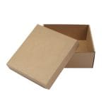 Micro-corrugated cardboard boxes 180x180x80mm with lid, brown - Image 3