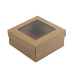 Micro-corrugated cardboard box with window 180x180x80mm