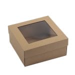 Micro-corrugated cardboard box with window 180x180x80mm - Image 2