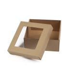 Micro-corrugated cardboard box with window 180x180x80mm - Image 3