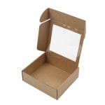 Micro-corrugated cardboard box with lid and window 215x195x70mm