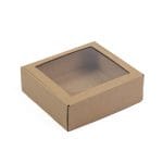 Micro-corrugated cardboard box with lid and window 215x195x70mm - Image 2