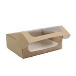 Cardboard boxes for confectionery with a window, lid and insert, 220x170x70mm, brown. - Image 3