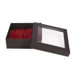 Micro-corrugated cardboard box with window 245x245x80mm - Image 3