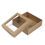Micro-corrugated cardboard box with window 245x245x80mm - Image 3