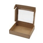 Micro-corrugated cardboard box with lid and window 250x200x55mm