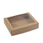 Micro-corrugated cardboard box with lid and window 250x200x55mm - Image 2