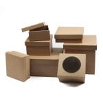 Micro-corrugated cardboard boxes 250x250x250mm with lid, brown, 14E - Image 5