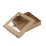 Micro-corrugated cardboard box with lid and window 320x320x80mm, 14E - Image 3