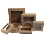Micro-corrugated cardboard box with lid and window 320x320x80mm, 14E - Image 4