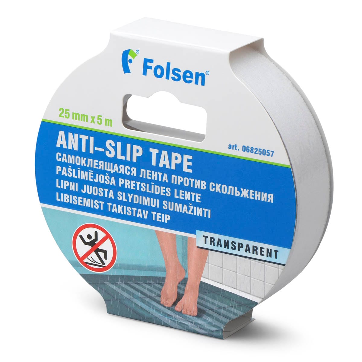 06825057.JPG Pretslīdes līmlente Folsen, PVC, 25mmx5m, caurspīdīga - Image 1
