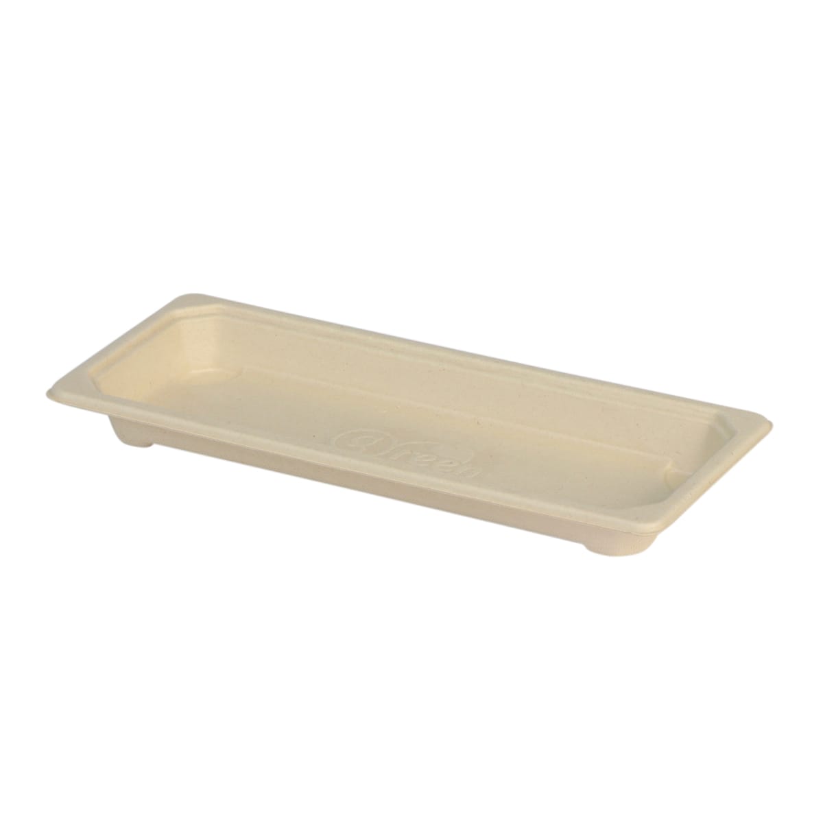 13GE06PF.jpg Sushi tray sugarcane 222x92x22mm, 50pcs., beige - Image 1