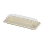 Sushi tray sugarcane 222x92x22mm, 50pcs., beige - Image 3