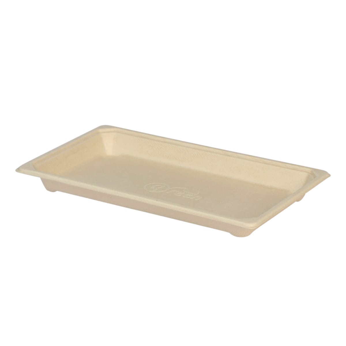 13GE20PF.jpg Sushi tray sugarcane 238x145x23mm, 50pcs., beige - Image 1