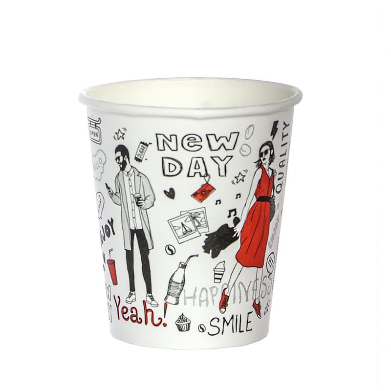 119081NDEU.JPG PAP/PE cups, 250 ml, Ø80 mm, white New Day, single-layer, 100 pcs. - Image 1