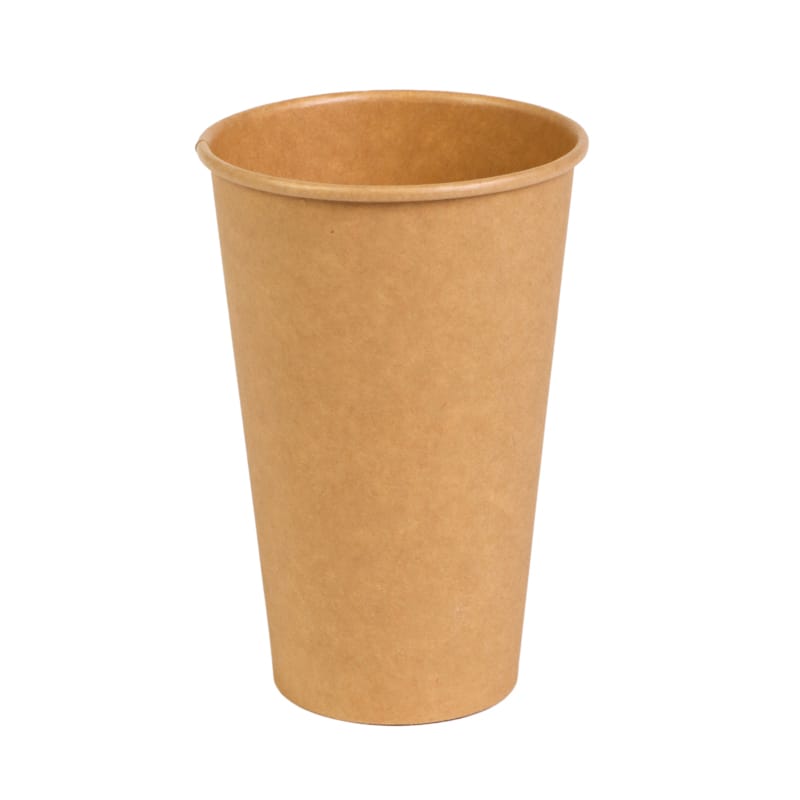 119SW16KREUA.JPG PAP/PE cups, 480 ml, Ø90 mm, single-layer, kraft, 50 pcs - Image 1