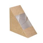 Triangular PPA/PET containers, 125x65x125 mm, kraft, with window, 50 pcs.