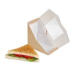 Triangular PPA/PET containers, 125x65x125 mm, kraft, with window, 50 pcs. - Image 2