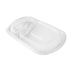 PP lids for containers, 235x145mm, with two compartments, transparent, 100 pcs.
