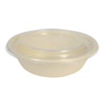 Round sugarcane containers 950 ml, Ø208/60 mm, 50 pcs., beige - Image 3