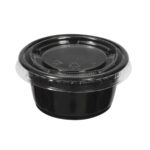 PP sauce containers, 59 ml, Ø62 mm, 100 pcs., black - Image 3