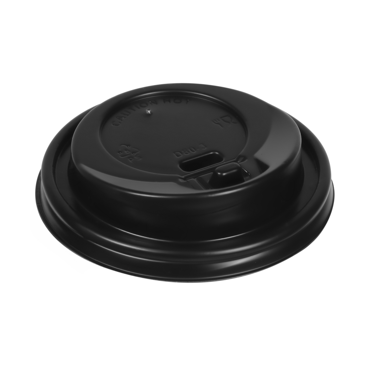 11908DLBM.JPG Lids for paper cups PS, Ø80 mm, black, closable, 100 pcs. - Image 1