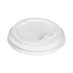 PS cup lids, Ø90 mm, white, with spout, 50 pcs.