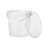 Bucket round PP 1000ml Ø133/122mmm, 250pcs., transparent, with lid and handle
