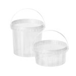 Bucket round PP 1000ml Ø133/122mmm, 250pcs., transparent, with lid and handle - Image 3