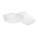 Container square PP 300ml 122x122/39mm, 375pcs., transparent, with lid
