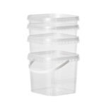 Container square PP 300ml 122x122/39mm, 375pcs., transparent, with lid - Image 4