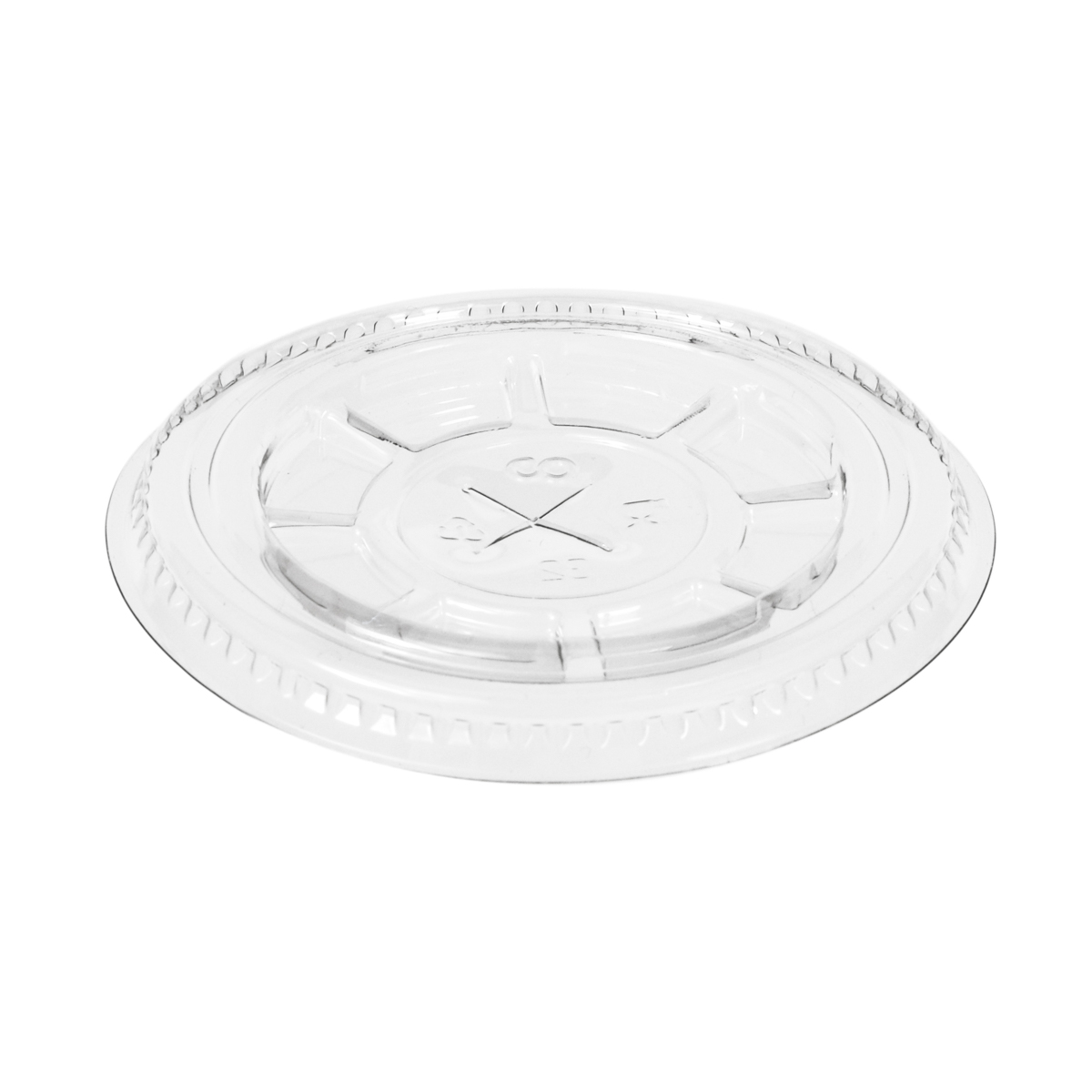 10303LP.JPG PET cup lids, Ø78 mm, flat with cross for straw, transparent, 50 pcs. - Image 1