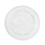 PET cup lids, Ø78 mm, flat with cross for straw, transparent, 50 pcs. - Image 2