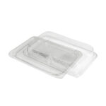 Containers with PET lids 350×240×40 mm, 25 pcs., transparent (COMC9352425CLCOS)