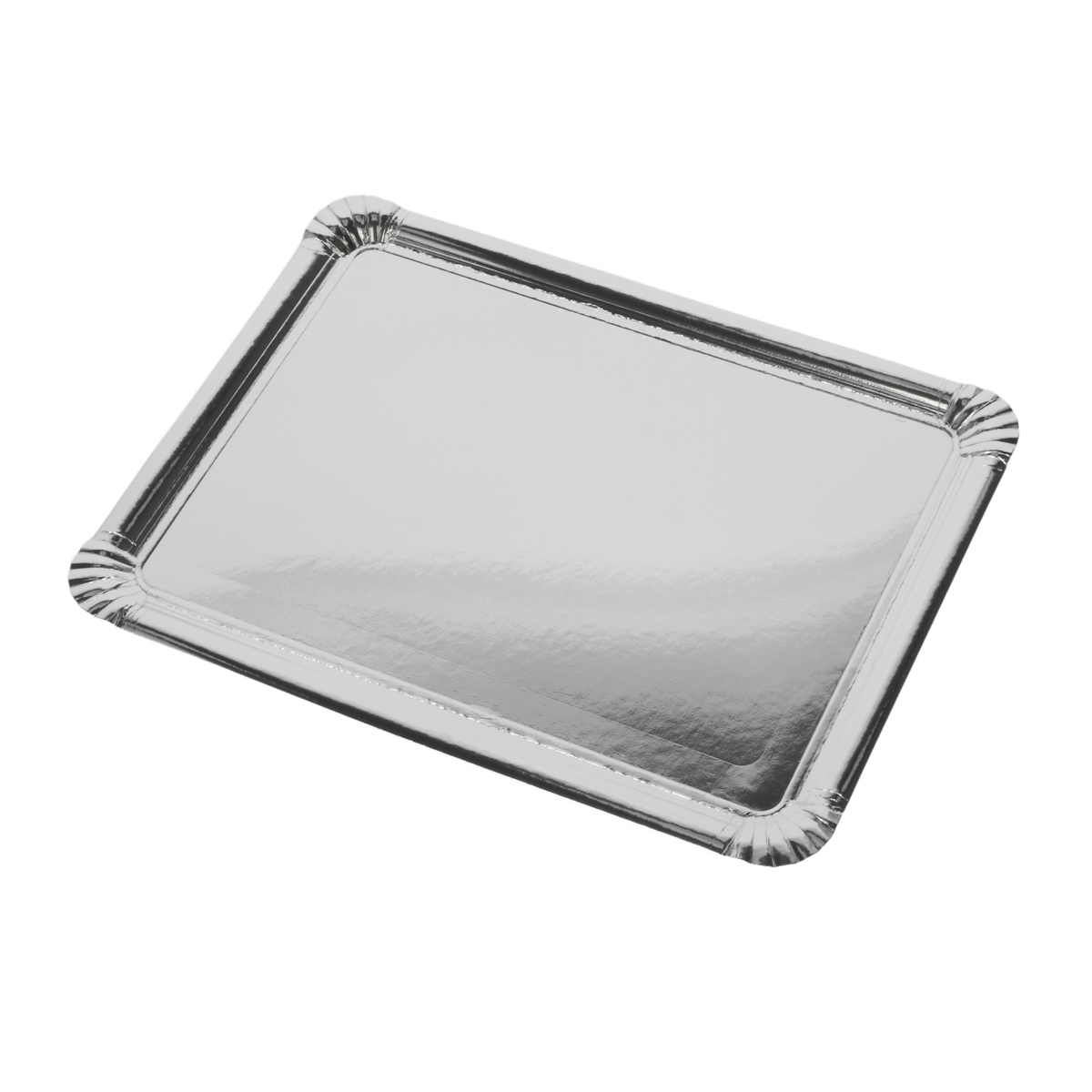 133546S.JPG PAP/PET padėklai, 460x360x5mm, sidabrinės sp., 10 vnt. - Image 1