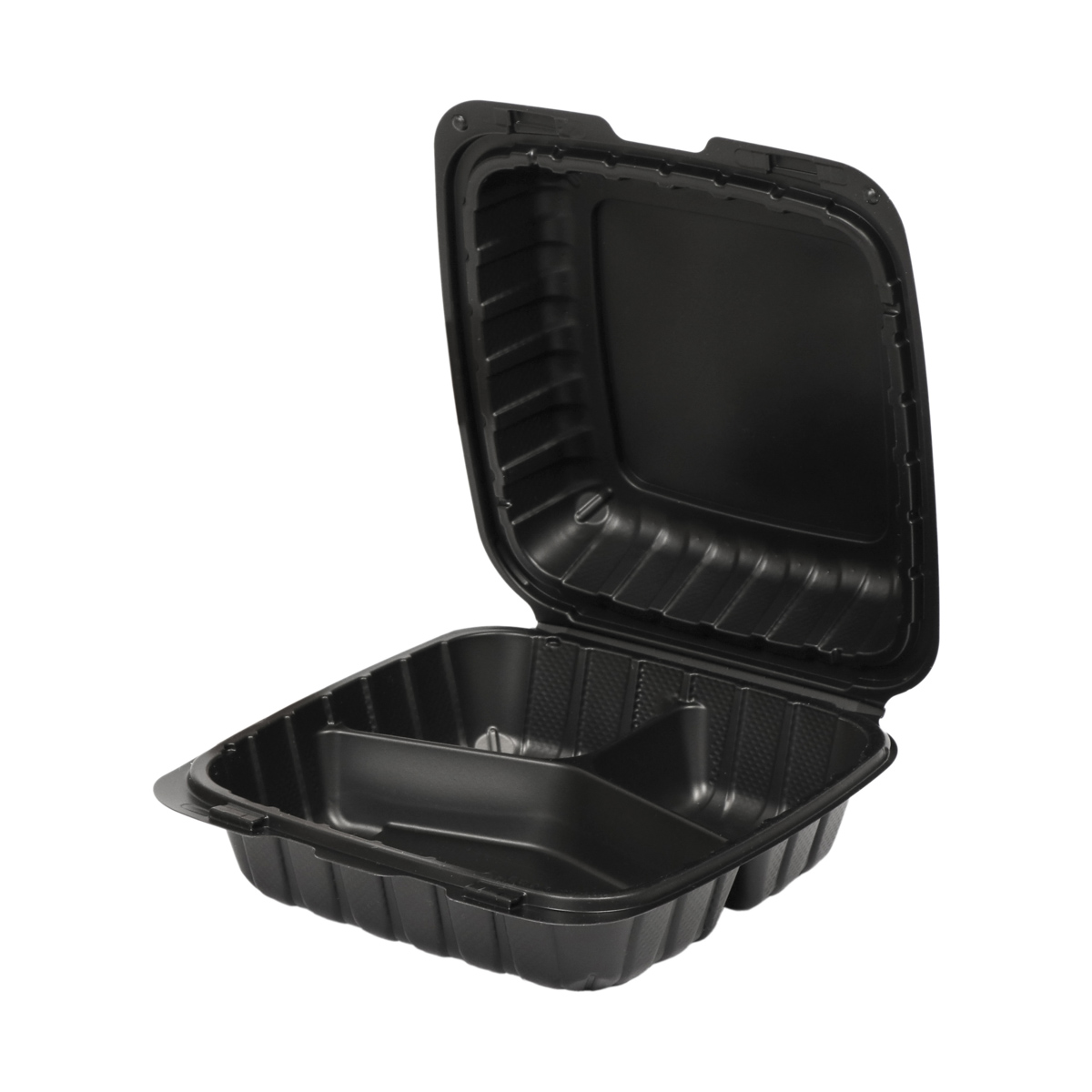 29MFPP88-3L.JPG Kārbas 3-daļas ar atlokāmu vāku PP 200x205x80mm, melnas, iepakojumā 100gab. - Image 1
