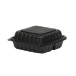 Kārbas 3-daļas ar atlokāmu vāku PP 200x205x80mm, melnas, iepakojumā 100gab. - Image 3