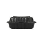 Boxes PP 200×205×80mm, with hinged lid, black, 100 pcs. in a box. - Image 3