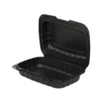 Boxes PP 230×160×70mm, with hinged lid, black, 100 pcs. in a pack