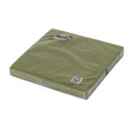 Napkins 3ply, 33x33cm, 20pcs, khaki green - Image 2