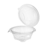 PET containers, 750 ml, Ø170/85 mm, with hinged lid, transparent, 100 pcs.