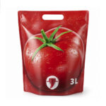 Juice bag – stand-up pouch with tap and Tomato print, 3L